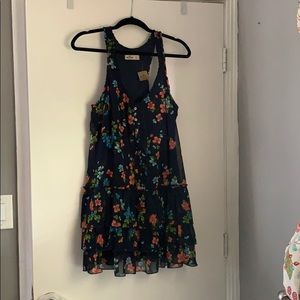 NWT Hollister BETTYS Blue RUFFLE Razorback Dress
